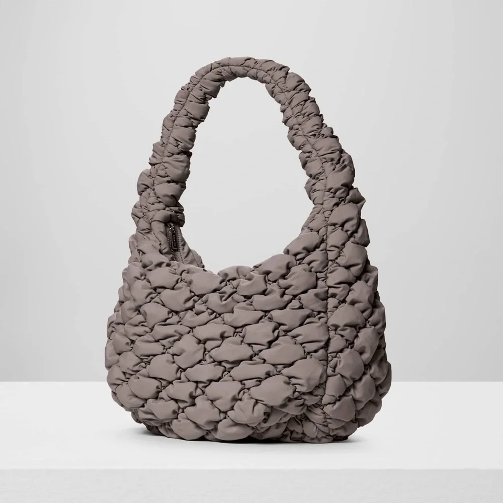 🤎 ARITZIA Curator Bigger Bag Puffer Hobo in Turner Taupe Brown